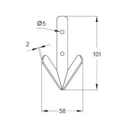 Wieszak 2-haczyki stalowy zielony 101x58mm ROBIN HOOD ref.514