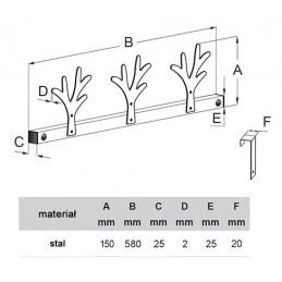 Wieszak ozdobny zielony 3 drzewka mod. ALBER