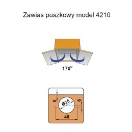 Zawias puszkowy 35mm niklowany front nakładany 170° CLIP mod.4210