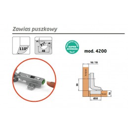 Zawias puszkowy 35mm niklowany front wpuszczany CLIP mod.4200
