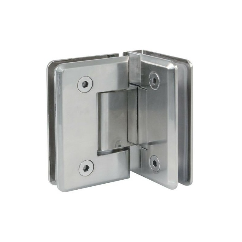 Zawias do szkła kątowy szkło-szkło 8-12mm 35kg  zamak nikiel satyna mod.B