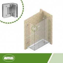 Zawias do szkła kątowy szkło-szkło 8-12mm 35kg  zamak nikiel satyna mod.B