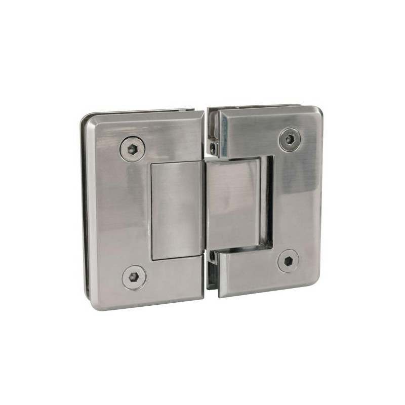 Zawias do szkła kątowy szkło-szkło 8-12mm 35kg  zamak nikiel satyna mod. C