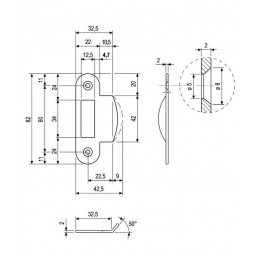 Zaczep MED F22/82/2 naj 10,5 zagi ch.mat
