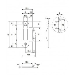 Zaczep MED F22/82/2 naj 10,5 zagi mos