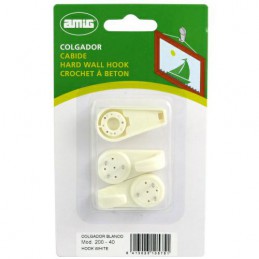 Wieszaczki haczyki wbijane 40x20mm kremowy 3szt. mod.200 DIS