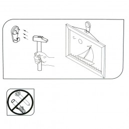 Wieszaczki haczyki wbijane 40x20mm kremowy 3szt. mod.200 DIS