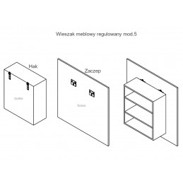 Zaczep do wieszaka meblowego do szafek mod. 5 cynkowany