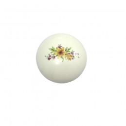 Gałka meblowa ceramiczna 25mm kremowa kwiatowy motyw Giglio Gialo IT-P59