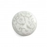 Gałka meblowa ceramiczna Botanic 50mm biało szara motyw kwiatowy IT-P36