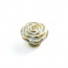 Gałka meblowa ceramiczna Róża 45mm biało złota IT-P41