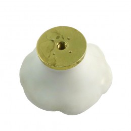 Gałka meblowa ceramiczna Róża 45mm biało złota IT-P41