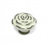 Gałka meblowa ceramiczna Róża 45mm kremowo srebna IT-P41