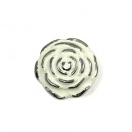 Gałka meblowa ceramiczna Róża 45mm kremowo srebna IT-P41