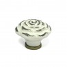 Gałka meblowa ceramiczna Róża 45mm kremowo srebna IT-P41