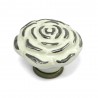 Gałka meblowa ceramiczna Róża 45mm kremowo srebna IT-P41
