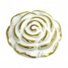 Gałka meblowa ceramiczna Róża 70mm biało złota IT-P40