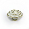 Gałka meblowa ceramiczna Róża 70mm biało złota IT-P40