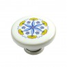 Gałka meblowa ceramiczna 45mm biała malowana kwiaty Decore Floreale IT-P48