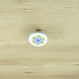 Gałka meblowa ceramiczna 45mm biała malowana kwiaty Decore Floreale IT-P48