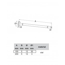 Wspornik półki szklanej stalowy chrom 150mm mod. ONE 2szt.