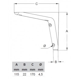 Wspornik półki fuksja 115x170mm mod. PICASSO (ref.505)