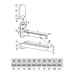 Wspornik półki szary 160mm mod. PINOCCHIO 2szt..