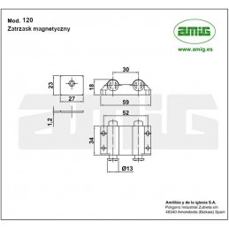 Zatrzask magnetyczny podwójny brązowy do szafek TIP-ON mod.120 B