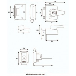 Zamek nawierzchniowy zatrzaskowy BS HS 40mm mosiężny