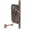 Zamek drzwiowy na klucz 90/50 brązowy F18 CENTRO z ryglem