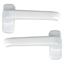 Klamka aluminiowa Epsilon biała komplet DIS