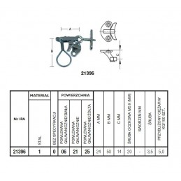 Zamknięcie do okien otwieranych na zewnątrz Hak IPA 21396 z zaczepem biały
