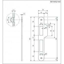 Zaczep CENTRO 22/167 naj. 13mm chrom mat