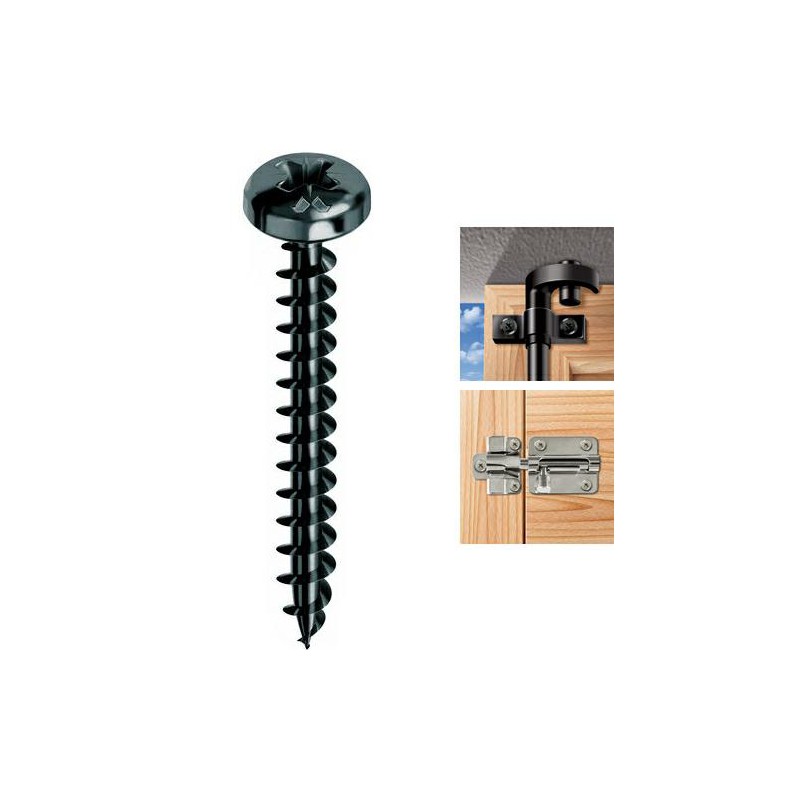 Wkręty czarne 4x30 łeb walcowy soczewkowy PZ Panelvit 100szt.