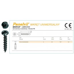 Wkręty czarne 4x30 łeb walcowy soczewkowy PZ Panelvit 100szt.