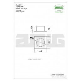 Odbój przyklejany kremowy / biały inox odbojnik ścienny mod. 405
