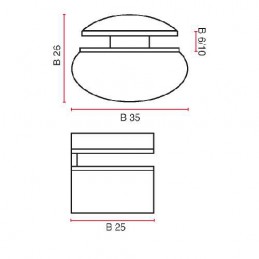 Podpórka do szkła 6-10mm nikiel satyna mod. RM02B