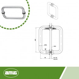 Pochwyt do drzwi szklanych podwójny 400mm inox mod.4