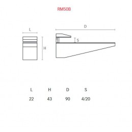 Podpórka do szkła 4-20mm chrom połysk mod. RM50B