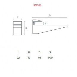 Podpórka do szkła 4-20mm chrom mat mod. RM50B