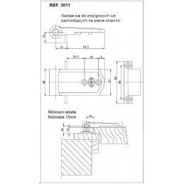 Zawias narożny do fi. 9mm 16mm czarny AMIG mod.3011