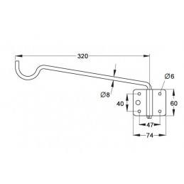 Hak na rower, składany, długi ref. 174