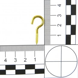 Hak półpełny haczyk wkręcany 2,5x29mm mosiądzowany 21szt.