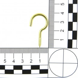 Hak półpełny haczyk wkręcany 3x39mm mosiądzowany 11szt.