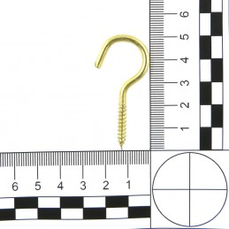 Hak półpełny haczyk wkręcany 3,3x50mm mosiądzowany 9szt.