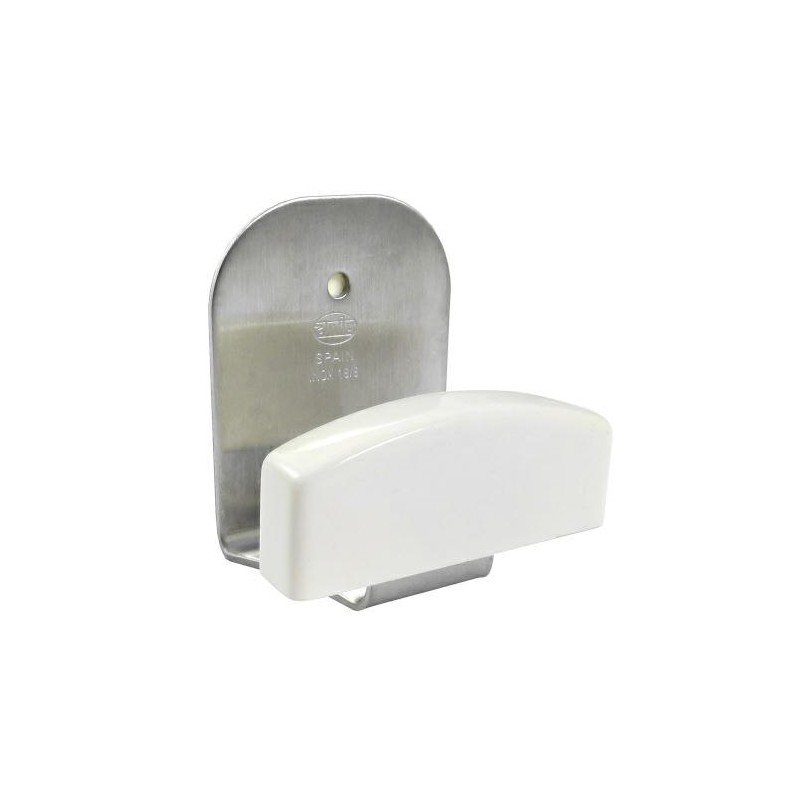 Wieszak ubraniowy pojedynczy INOX + plastik biały mod. 8