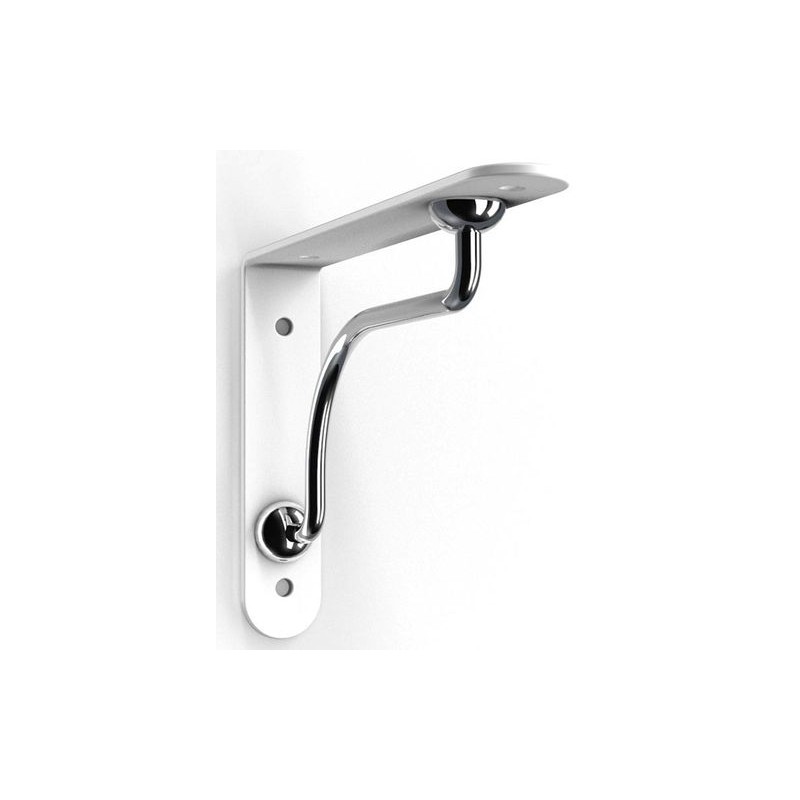 Wspornik półki stalowy biały/chrom 110x140mm PALLADIO 14