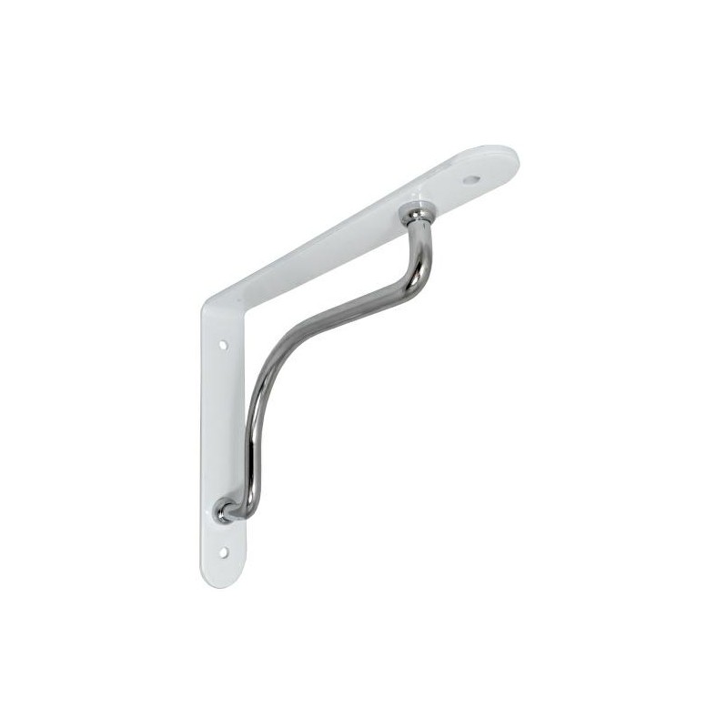 Wspornik półki stalowy biały/chrom 180x230mm PALLADIO 23