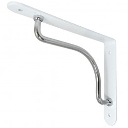 Wspornik półki stalowy biały/chrom 180x230mm PALLADIO 23