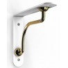 Wspornik półki stalowy biały/mosiądz 180x230mm PALLADIO 23